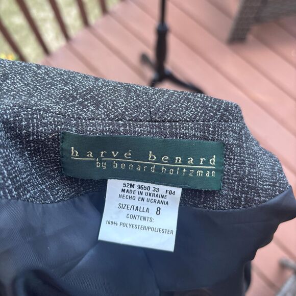 Vintage 1990s Harve Benard Blazer | Gray Zip Up Minimalist Workwear Size 8 - Picture 13 of 14